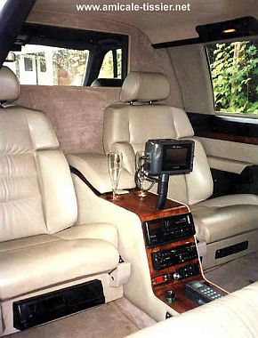 Sièges intérieurs de la Limousine blanche